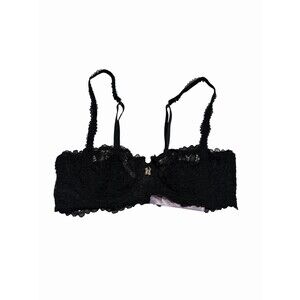 SAVAGE X FENTY Romantic Corded Lace Unlined Balconette Bra - Black 34D